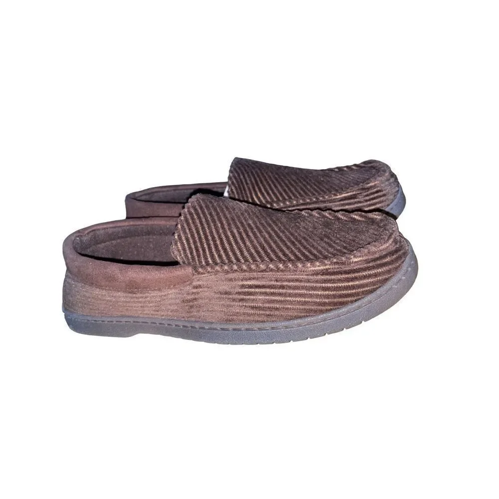 Dearfoams Men’s Moccasin Corduroy Indoor/Outdoor Slippers NWT Size Small (7-8)